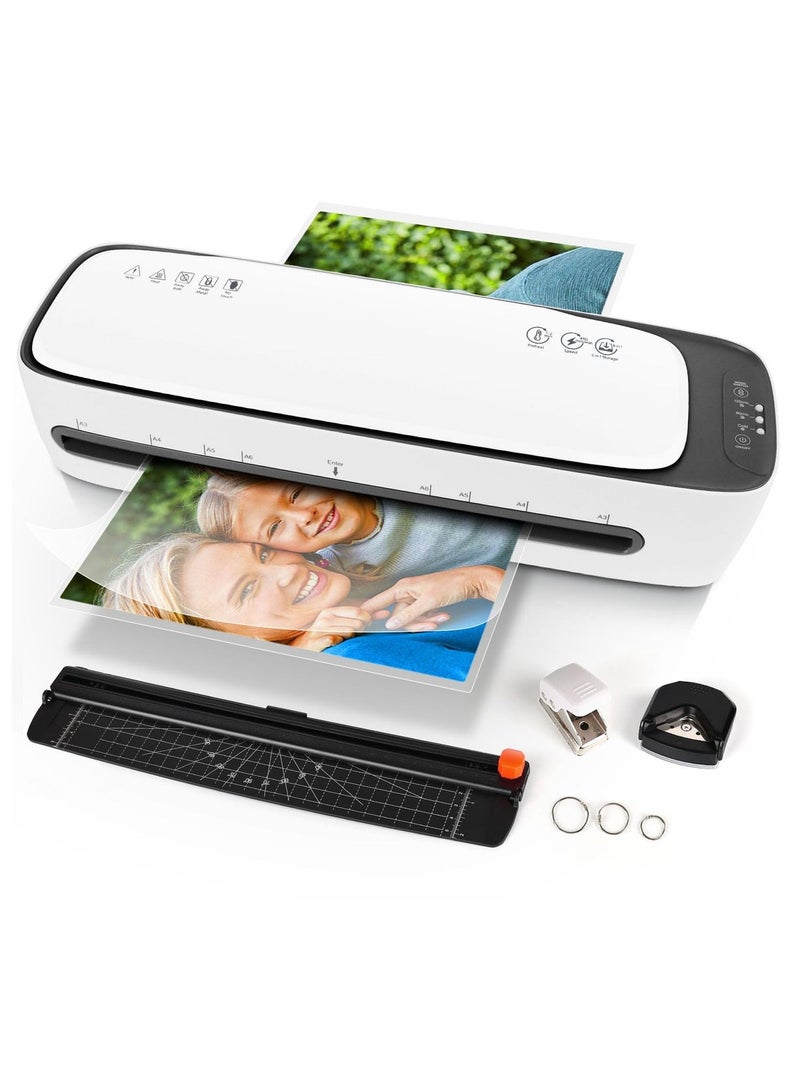 OSMILE Upgraded 1 Min Fastest Warm-Up Laminating Machine, 9 Inch for A4/A5/A6 Laminator Machine,9 in 1 Thermal Laminator for Home Office School Use，Paper Trimmer,Corner Rounder (With Laminating Pouche - Image 1