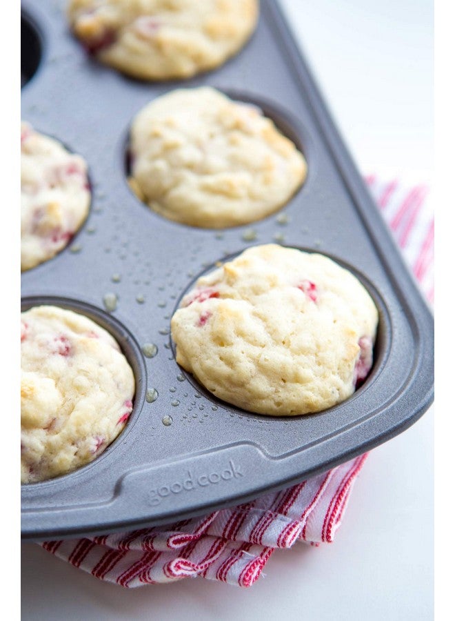 GoodCook Everyday Nonstick Steel Muffin Pan, 6 cup, Gray - Image 3