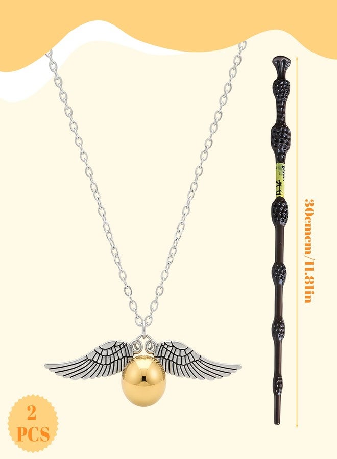 Buildcon 2 Pcs Wand and Necklace Set, Magic Wand, Good Gifts for Collectors, Suitable for Boys and Girls, Stick for Cosplay and Display - Image 2