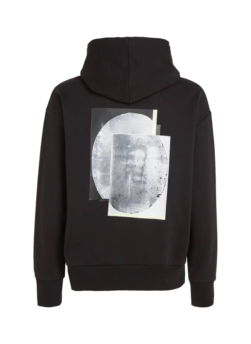CALVIN KLEIN Men's Back Graphic Hoodie - Cotton, Black