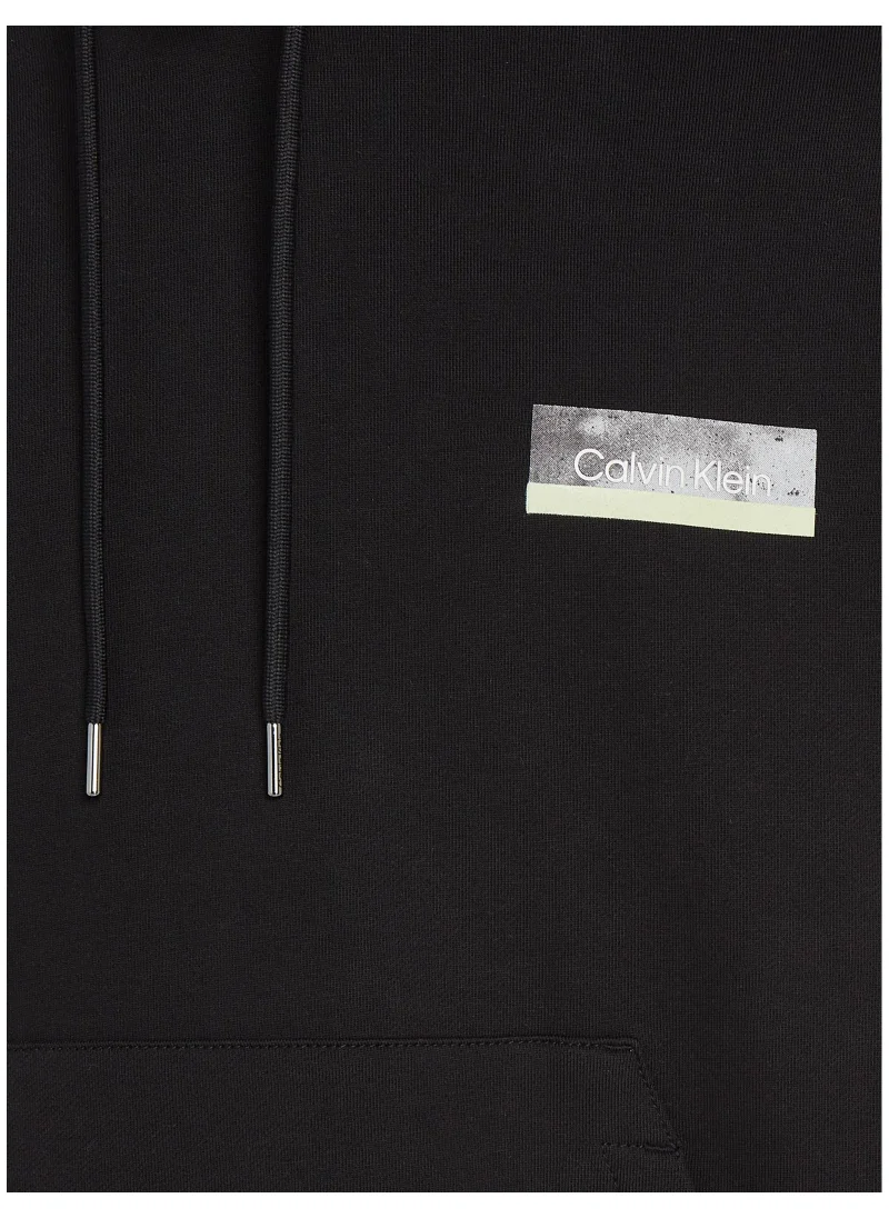 CALVIN KLEIN Men's Back Graphic Hoodie - Cotton, Black