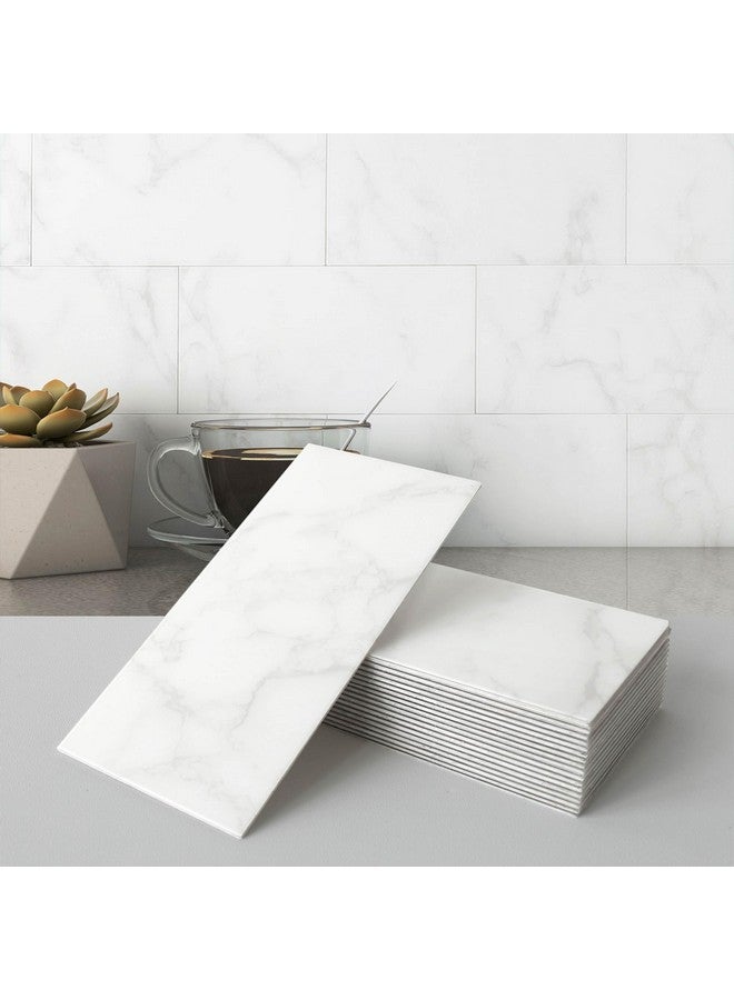 Benice BeNice Matte Bathroom Backsplash Peel and Stick Subway Tile Stickers Waterproof,Stick on Backsplash for Kitchen Wall Individual Tiles 3.85INx7.79IN (Carrara White,23PCS)  - Image 1