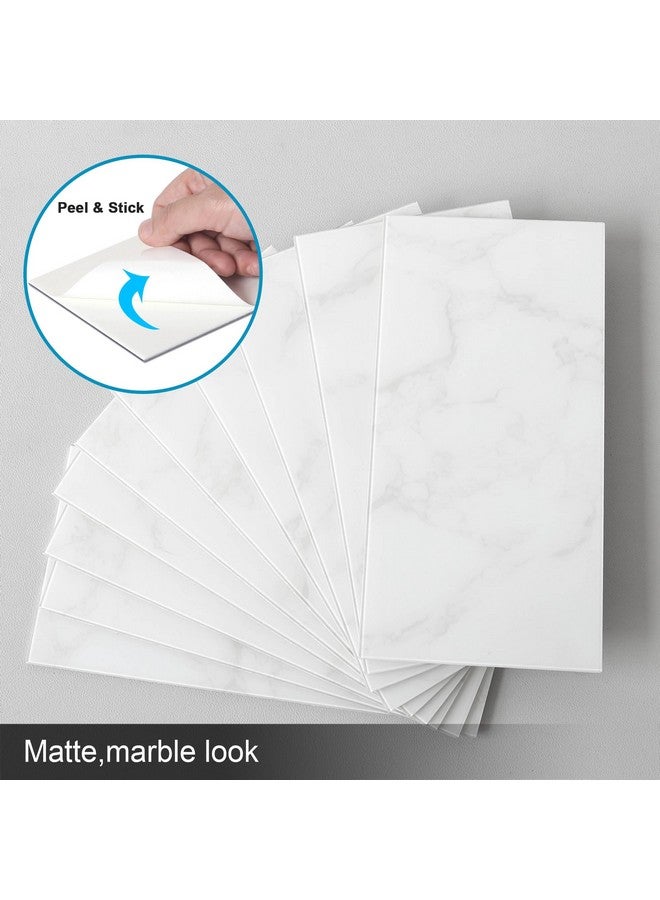 Benice BeNice Matte Bathroom Backsplash Peel and Stick Subway Tile Stickers Waterproof,Stick on Backsplash for Kitchen Wall Individual Tiles 3.85INx7.79IN (Carrara White,23PCS)  - Image 2