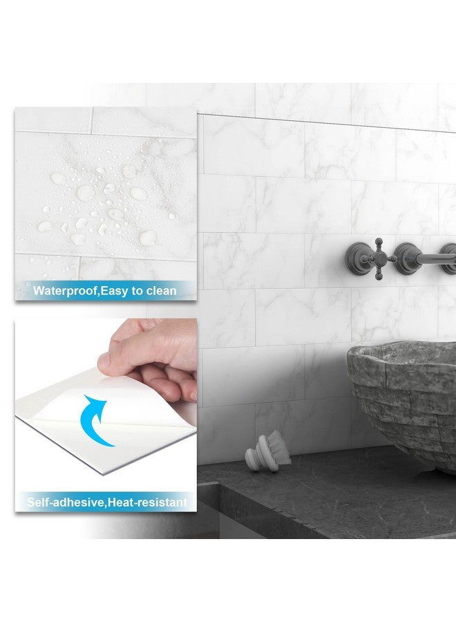 Benice BeNice Matte Bathroom Backsplash Peel and Stick Subway Tile Stickers Waterproof,Stick on Backsplash for Kitchen Wall Individual Tiles 3.85INx7.79IN (Carrara White,23PCS)  - Image 5