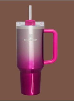 Adventure Quencher H2.0 Flowstate Tumbler 1.2L – Vacuum Insulated Stainless Steel Travel Mug with Spill-Resistant Lid & Reusable Straw, Large 40oz Hydration Cup for Hot & Cold Drinks – Perfect for Travel, Office & Gym, Camelia Pink Gradient
