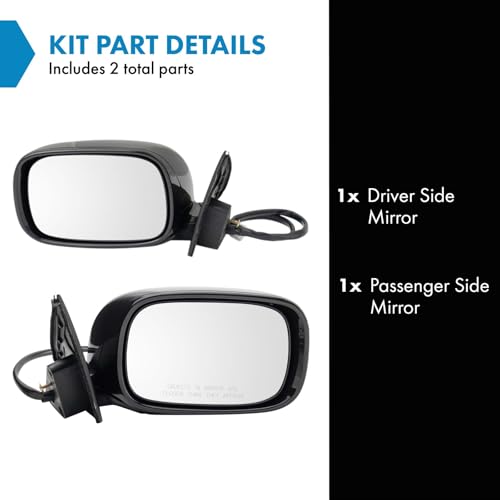 TRQ Power Heated Memory Paint to Match Mirror Set w/Puddle Light Driver & Passenger Side Compatible with 2001-2006 Lexus LS430 LX1320118 LX1321118 - Image 2