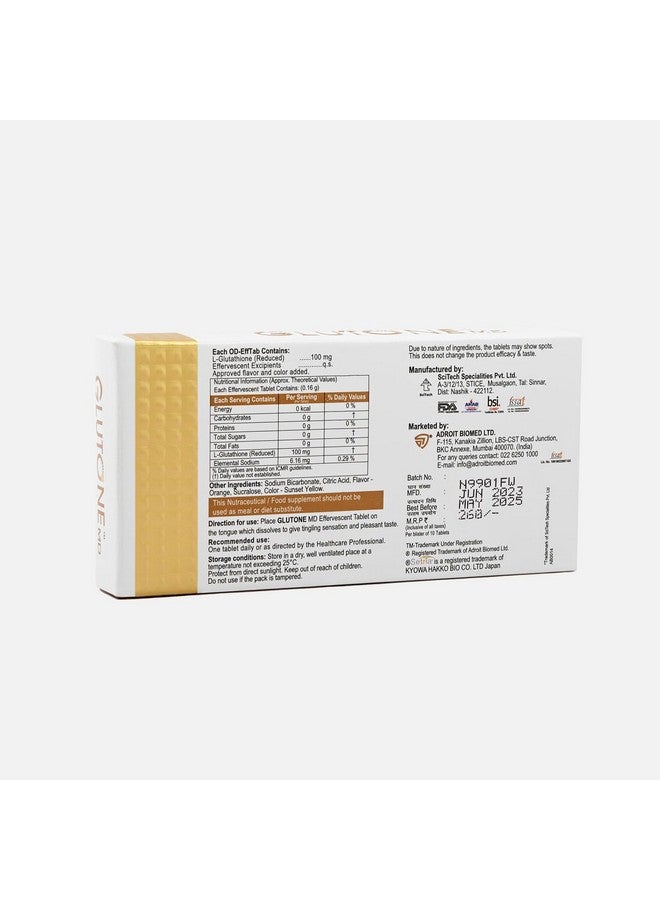 GLUTONE Glutone MD - Glutathione Mouth-Dissolving Tablets| Made with Setria L-Glutathione 100mg| Radiant Glow & Even Skin Tone| 30 Tablets (Orange)(PO2) - Image 2