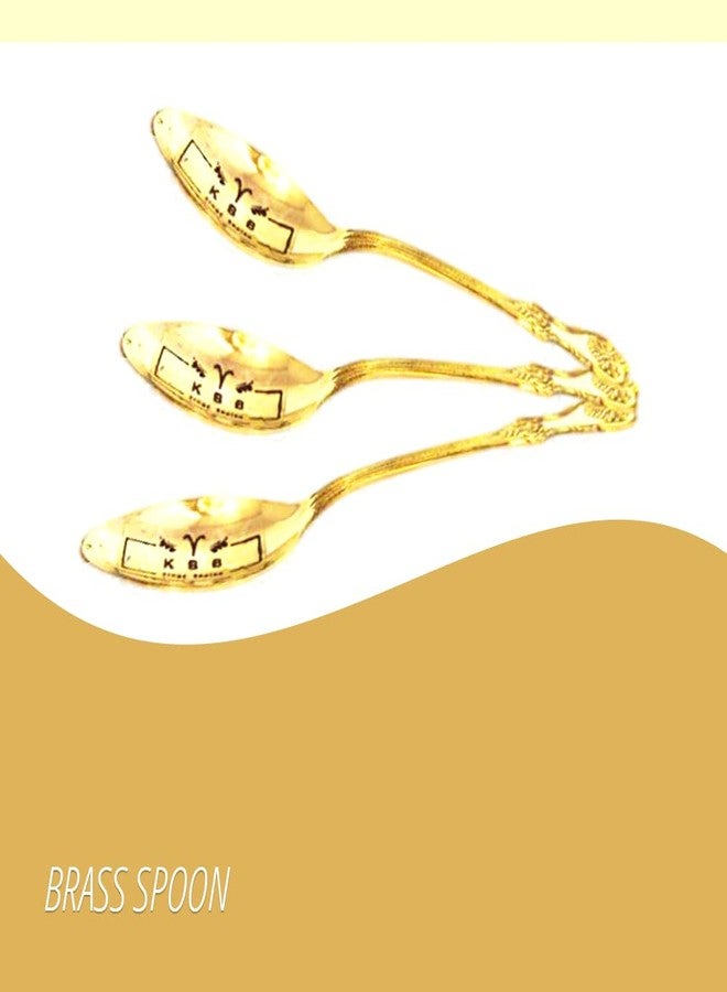 KBB ملعقة نحاسية 100% من KBB للحلويات/الزينة/أدوات المائدة/ديكور المنزل/الطقوس الدينية/هدية 2019 (10 مل) (مجموعة من قطعة واحدة) - Image 4