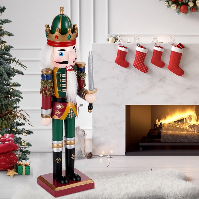 Tpudn Store Christmas Decorations Nutcracker Ornament,12 inch Wooden Traditional Nutcracker,Painted Nutcracker Figures,Festive Christmas Nutcracker Party Tabletop Thanksgiving Decor(Swordsmen) - Image 5
