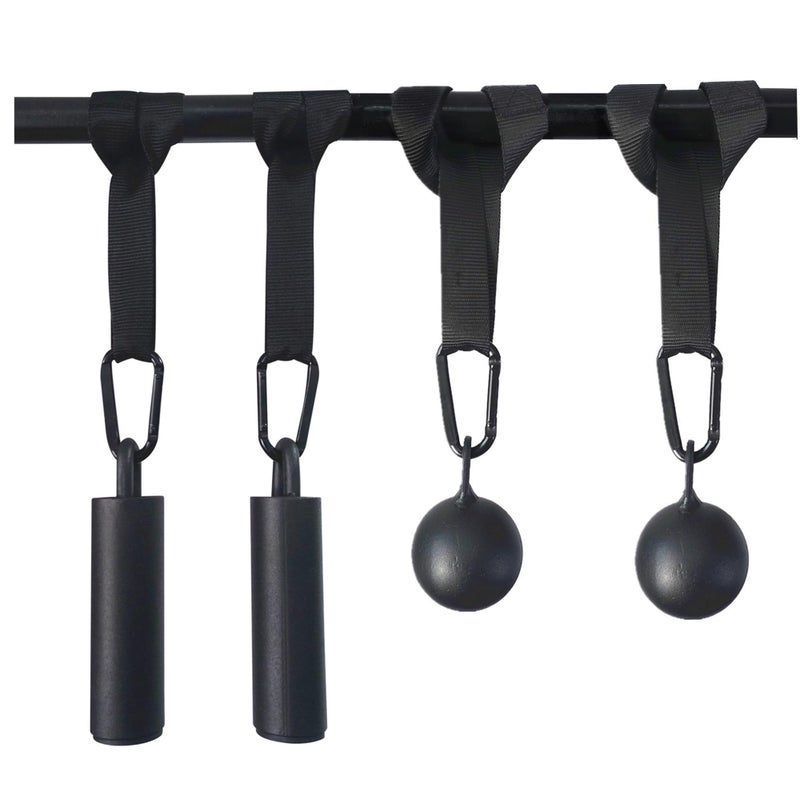 Lights Mountain Steel Cannonball Pull Up Grips Rock Climbing Holds Set Pull Up Ball Hold Grips with Hanging Strap Strong Carabiners Finger Strengthener Forearm Biceps Back Muscles Training
