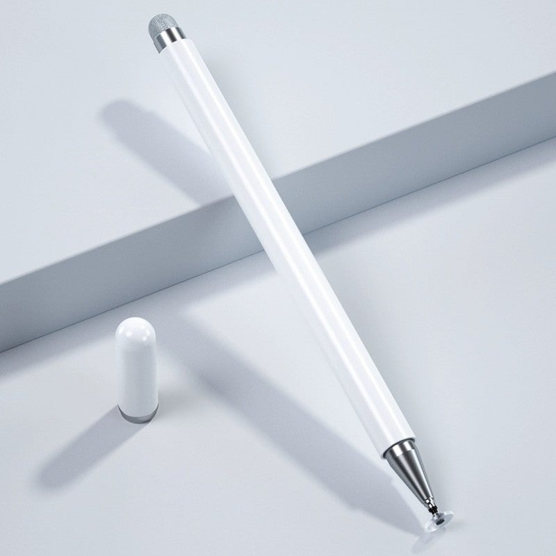 Two-way magnetic pen cap two-in-one dual-head stylus passive disc cloth head capacitive pen mobile phone tablet touch screen White [double head magnetic pen]]