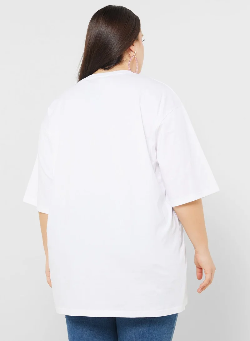Disney Stitch Plus Size Oversize Graphic T-Shirt