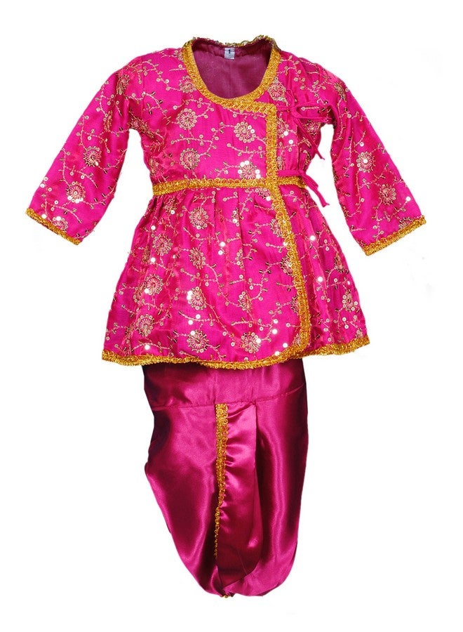 Pakhi Feather Little Krishna Themed Krishna Costume Set With Accessories (9 - 12 Months, Magenta), Pink - Image 2