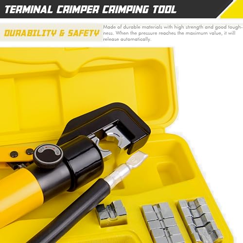A ABIGAIL 10 Ton Hydraulic Hand Crimper Tool Set for Stainless Steel Cable Railing Fittings, Crimps 1/8" to 3/16", Cable Crimping Tool ​with 9 Pairs of Dies - Image 2