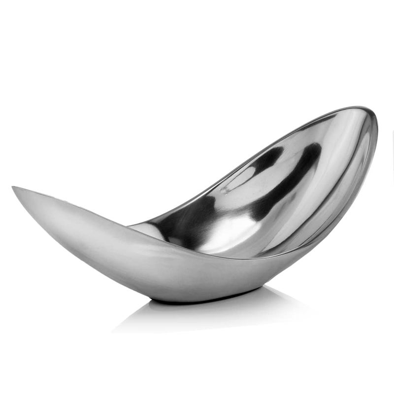 Modern Day Accents 3514 Sesgo Small Twisted Bowl Silver Decor Modern Home Decor Serving Bowl Serving Platter Fruit Bowl Coffee Table Table Centerpieces Room Decor Aesthetic 12 L x 525 W x 5 H
