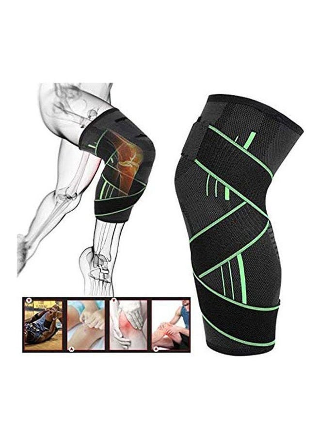 NIBEMINENT Compression Knee Brace Sleeves Sport Protective Pads Breathable Support For Running Basketball Cross Fit Squats Lifting Protector(L-Green)  - Image 2