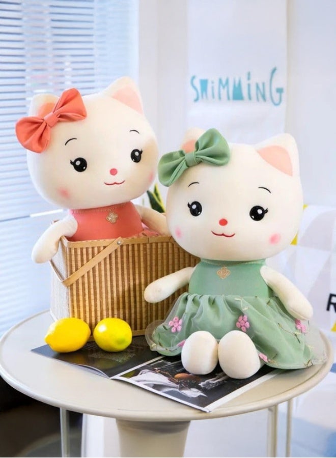 Cuddles Adorable Marshmallow Cat With Dress Plush Stuffed Animal Toy 25cm-Pink - Image 4