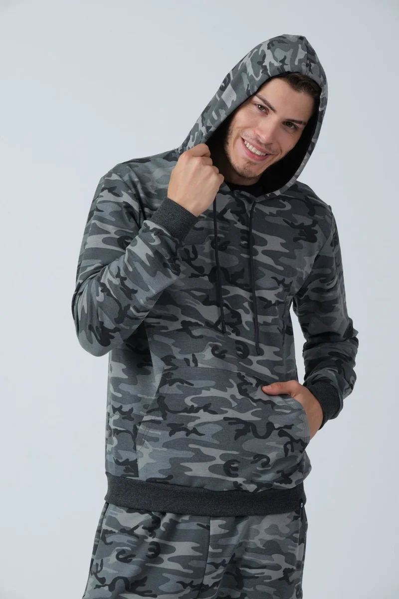 الكسندر جاردي Camouflage Patterned Hoodie Sweatshirt (E21-72100)