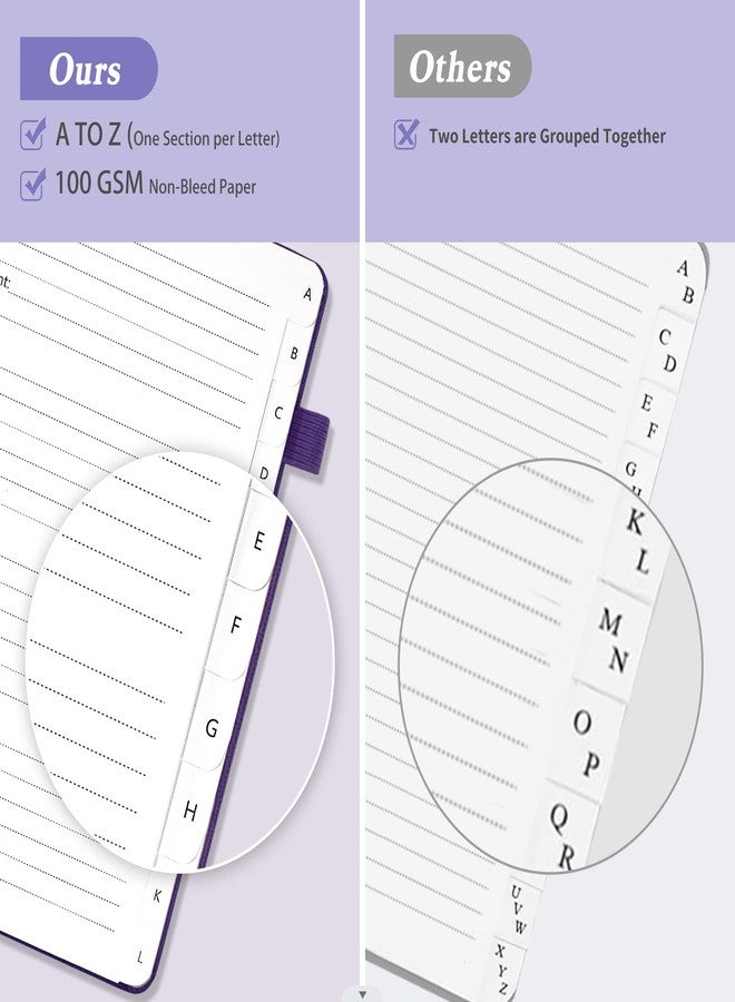 Blugool Address Book with Alphabetical Tabs, Hardcover Password Book, Address Organizer Keep Track of Phone Numbers, Special Days, Birthdays, Anniversaries and Notes (5.3'' x 7.7", Purple) - Image 2