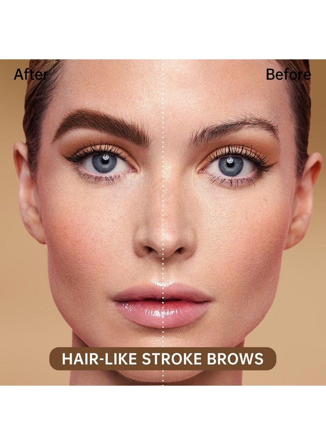 MAKI YIKA Microblading Eyebrow Pencil, Waterproof Eyebrow Pen with 4 Tip Brow Pen and Precise Brow Pencil to Create Natural Hair-Like Brows with Dual-ended Eyebrow Brush (A-Dark Brown) - Image 2