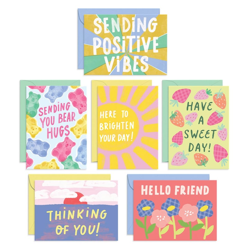 Sweetzer & Orange Sweetzer Orange SO Fun Thinking of You Cards with Envelopes Colorful Notes Pack of 24 Box Blank Inside Encouragement Cards with Covers Bulk Boxed Greeting sheets in various Designs4x55 - Image 2