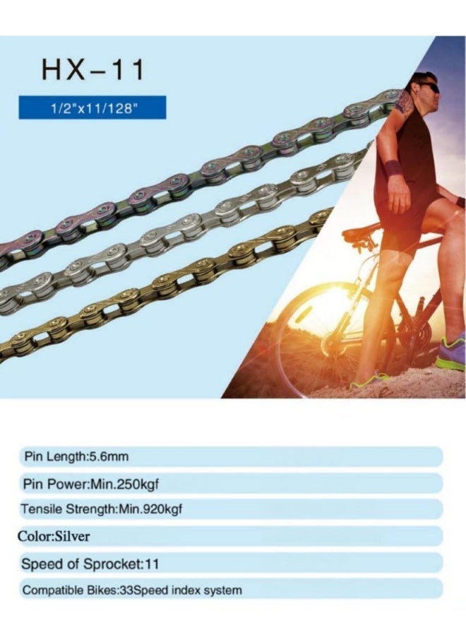 11 Speed Bike Chain,116 Links Bike Chain for Road Mountain Racing Cycling(11 Speed Chain, 1 Set) - Image 3