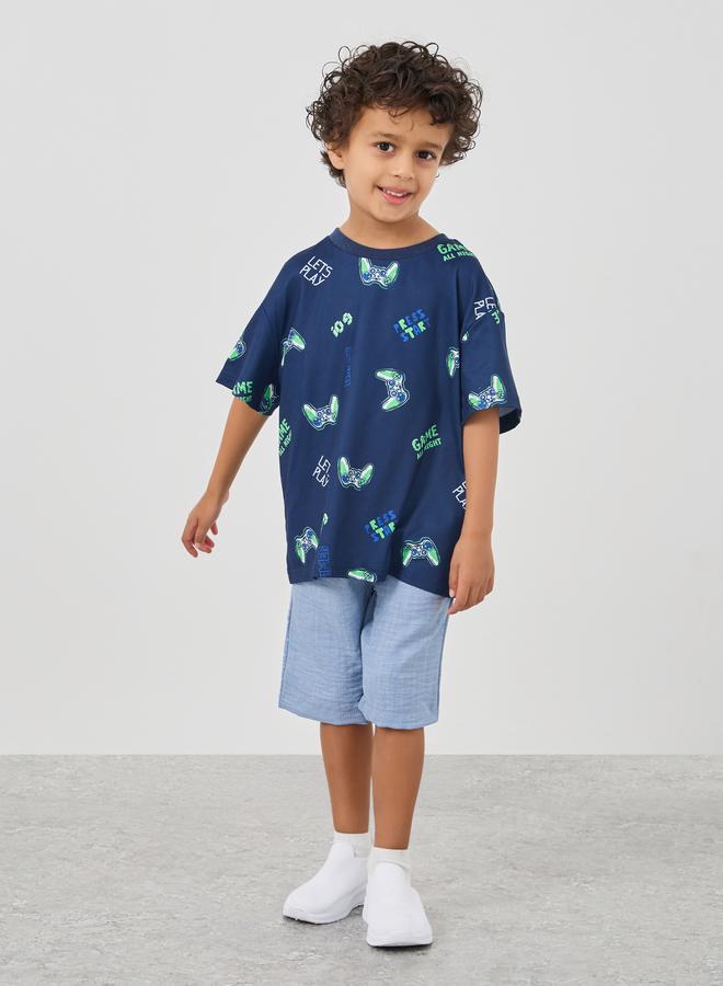 Styli Styli All-Over Print Round Neck T-Shirt  - Image 2