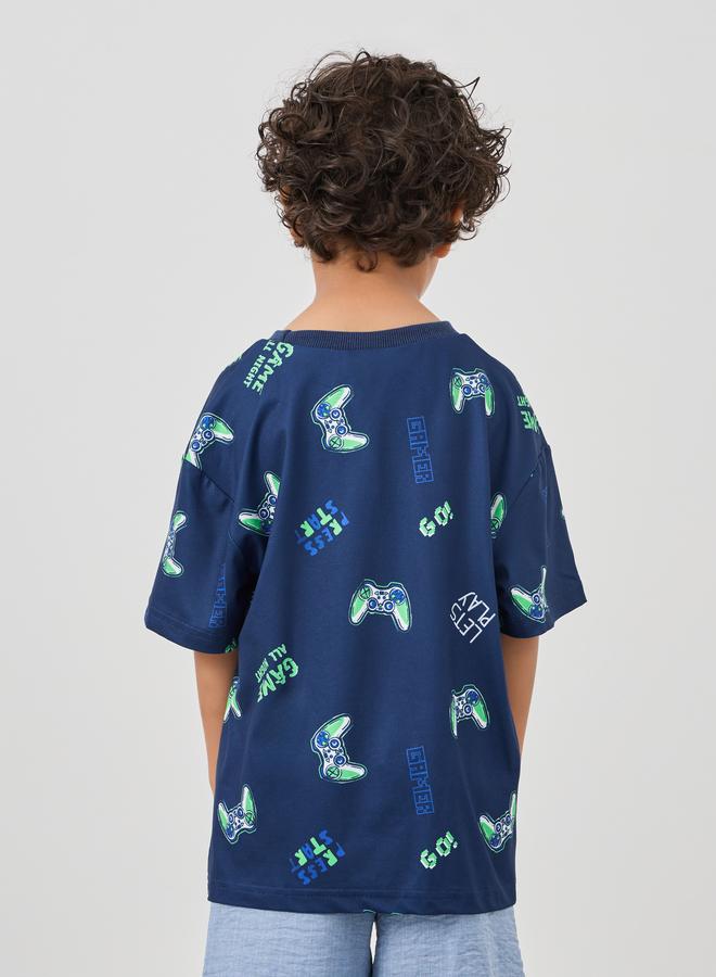 Styli Styli All-Over Print Round Neck T-Shirt  - Image 4