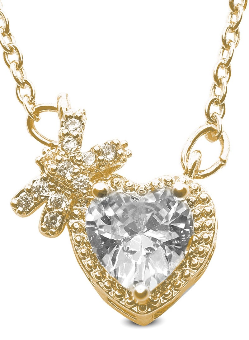 LMA' Luxury Gold Jewelry Set (Necklace, Earrings, Ring) Heart for Women - Image 2