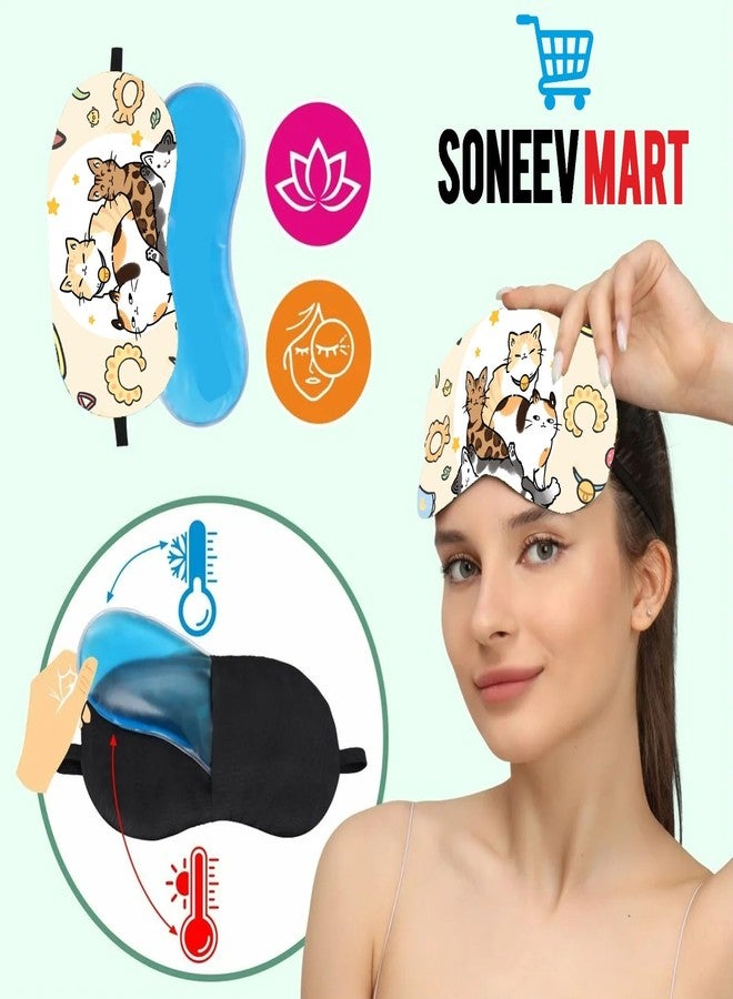 SONEEV MART قناع العين الجل الفاخر من سونيف مارت للاسترخاء المهدئ وتخفيف التوتر، قابل لإعادة الاستخدام، ومثالي للعلاج البارد، لعلاج انتفاخ العينين والهالات السوداء والصداع. - Image 3