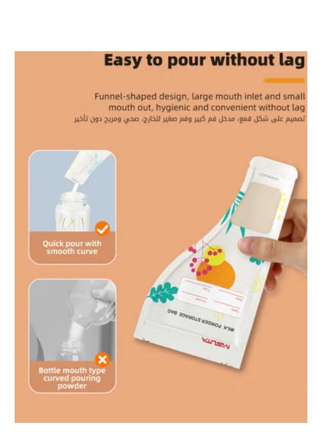 DOOKOO 60Pcs Baby Milk Powder Dispensers, Portable Babies Feeding Milk-Powder Storage Bags, Disposable Food Leakproof Pouches, Formula Containers for Travel,  Feeding-Milk Sealed for Newborn Parents Family - Image 3