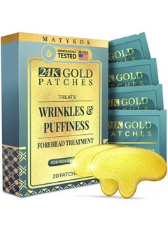 Forehead Wrinkle Patches For Face Collagen Hyaluronic Acid And Vitamin A Skin Pads Forehead Line Remover Wrinkle Eye Patch Set 20 Golden Sachets