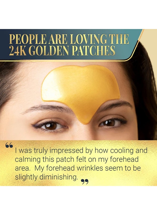 Matykos - Forehead Wrinkle Patches For Face Collagen Hyaluronic Acid And Vitamin A Skin Pads Forehead Line Remover Wrinkle Eye Patch Set 20 Golden Sachets - Image 1