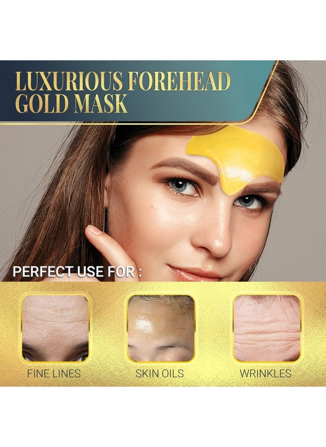 Matykos - Forehead Wrinkle Patches For Face Collagen Hyaluronic Acid And Vitamin A Skin Pads Forehead Line Remover Wrinkle Eye Patch Set 20 Golden Sachets - Image 1