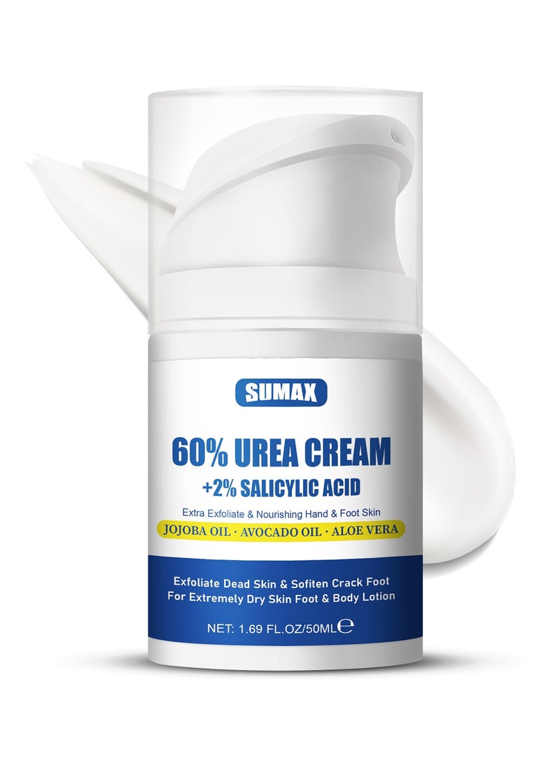 SUMAX Foot Cream, Intense Hydration for Dry Cracked Feet Hands and Unisex Whole Body Lotion Moisturizer Hydrate & Nourish Foot Care for Softens Skin Exfoliates Dead Skin  - Image 1