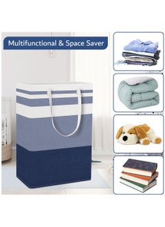 Arabest Laundry Basket, Laundry Hamper with Easy Carry Handles, Collapsible Washing Basket for Laundry, Bedroom, Dorm(Blue)  - Image 4