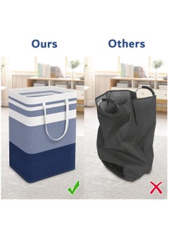 Arabest Laundry Basket, Laundry Hamper with Easy Carry Handles, Collapsible Washing Basket for Laundry, Bedroom, Dorm(Blue)  - Image 5