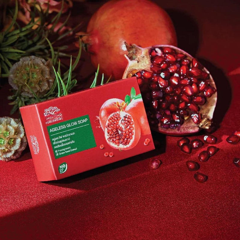 HANI PO Thailand herbal Pomegranate Ageless Glow Soap by Dee Leaaf 100g pack of 1Beauty soap for women girls bathing soap for women men Soap for girls soap for women imported white soap Natural made soap for gitrls women - Image 2
