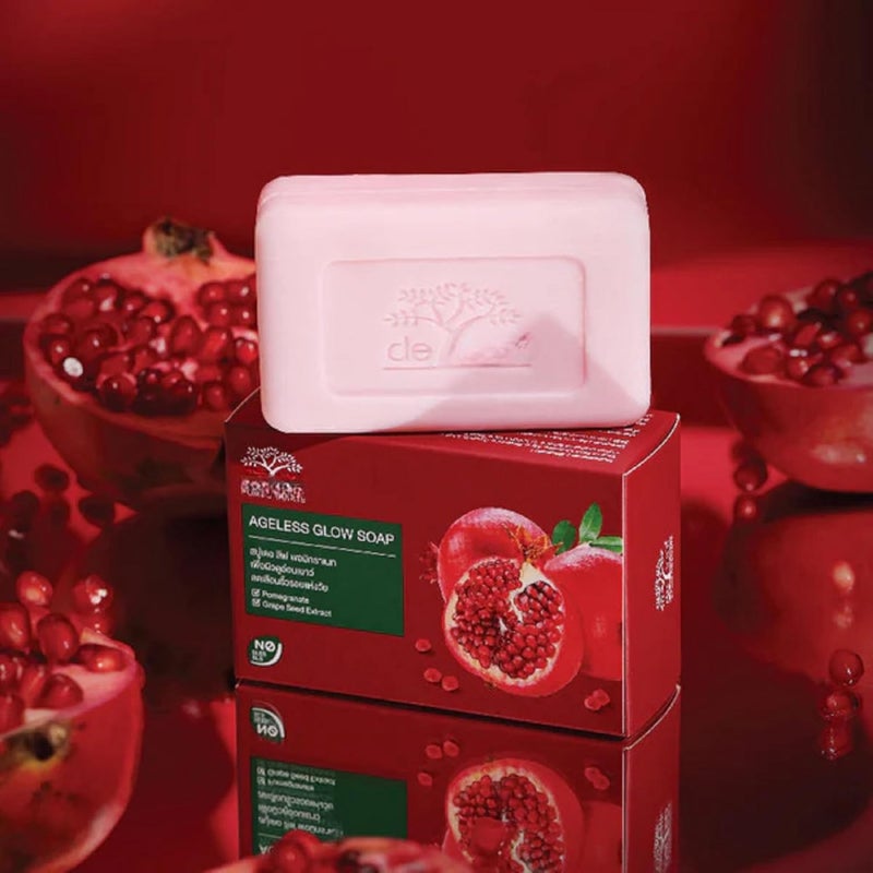 HANI PO Thailand herbal Pomegranate Ageless Glow Soap by Dee Leaaf 100g pack of 1Beauty soap for women girls bathing soap for women men Soap for girls soap for women imported white soap Natural made soap for gitrls women - Image 3