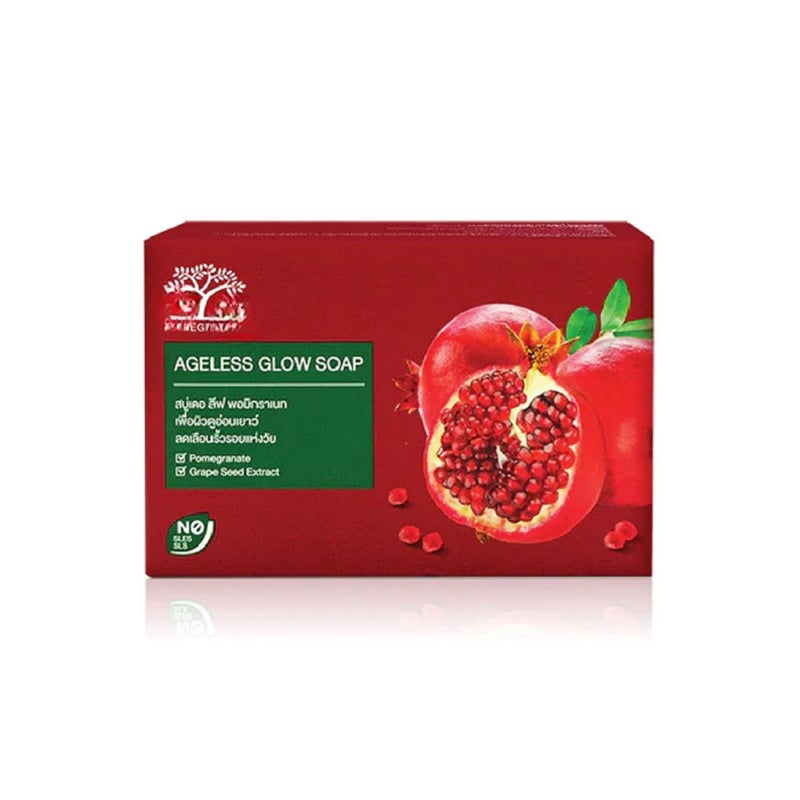 HANI PO Thailand herbal Pomegranate Ageless Glow Soap by Dee Leaaf 100g pack of 1Beauty soap for women girls bathing soap for women men Soap for girls soap for women imported white soap Natural made soap for gitrls women - Image 1