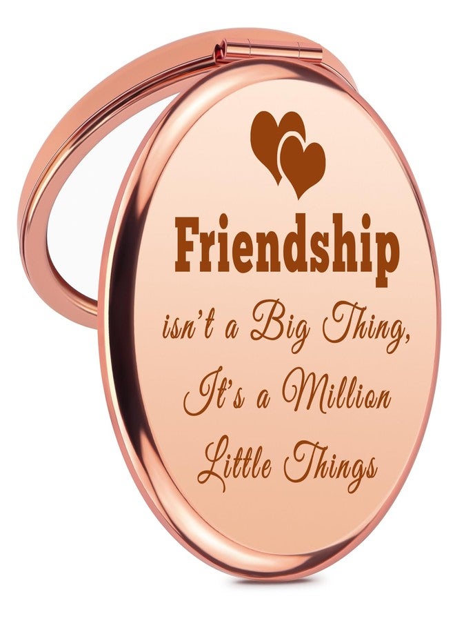 Mikela Friendship Gifts for Women Best Friend Makeup Mirror Friendship Gifts for Female Work Bestie BFF Sister Best Friends Birthday Christmas Halloween Party Gift Compact Mirror Pocket Mirrors - Image 1