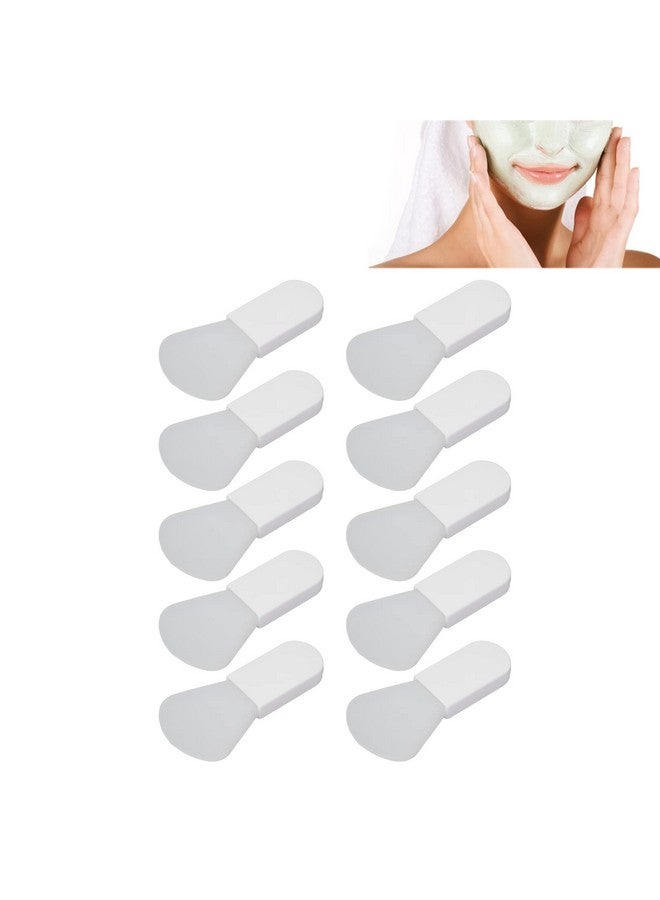 Filfeel 10Pcs Silicone Face Mask Brushes Mini Facial Mud Mask Applicator Brush Portable Facial Mask Beauty Tool Soft Silicone Face Mask Beauty Tool Soft Hairless Facial Mud Mask White(Scalloped) - Image 2