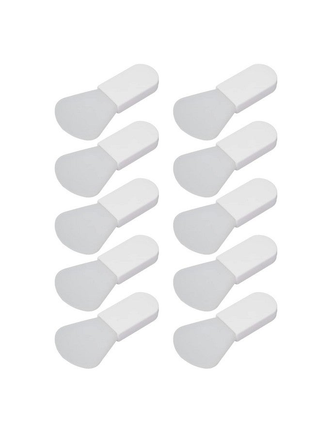 Filfeel 10Pcs Silicone Face Mask Brushes Mini Facial Mud Mask Applicator Brush Portable Facial Mask Beauty Tool Soft Silicone Face Mask Beauty Tool Soft Hairless Facial Mud Mask White(Scalloped) - Image 1