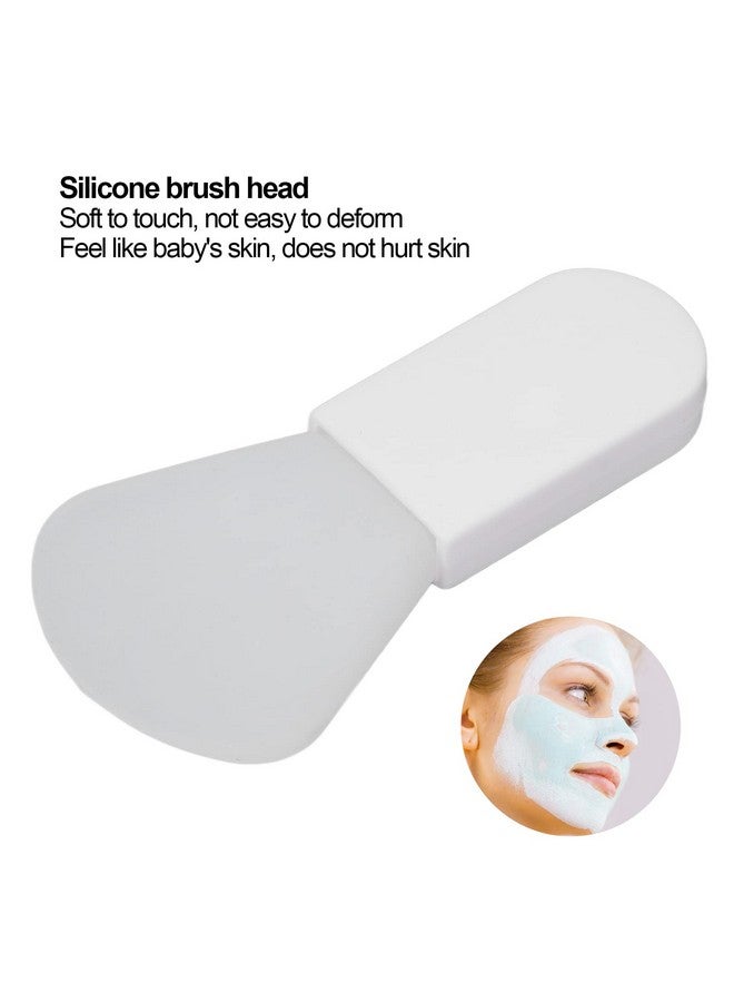 Filfeel 10Pcs Silicone Face Mask Brushes Mini Facial Mud Mask Applicator Brush Portable Facial Mask Beauty Tool Soft Silicone Face Mask Beauty Tool Soft Hairless Facial Mud Mask White(Scalloped) - Image 3