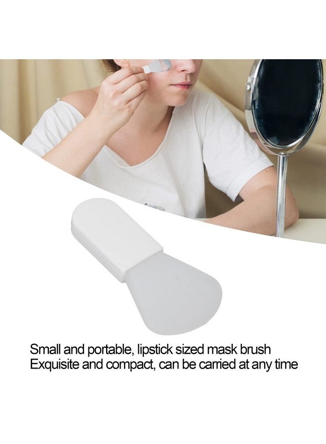Filfeel 10Pcs Silicone Face Mask Brushes Mini Facial Mud Mask Applicator Brush Portable Facial Mask Beauty Tool Soft Silicone Face Mask Beauty Tool Soft Hairless Facial Mud Mask White(Scalloped) - Image 5
