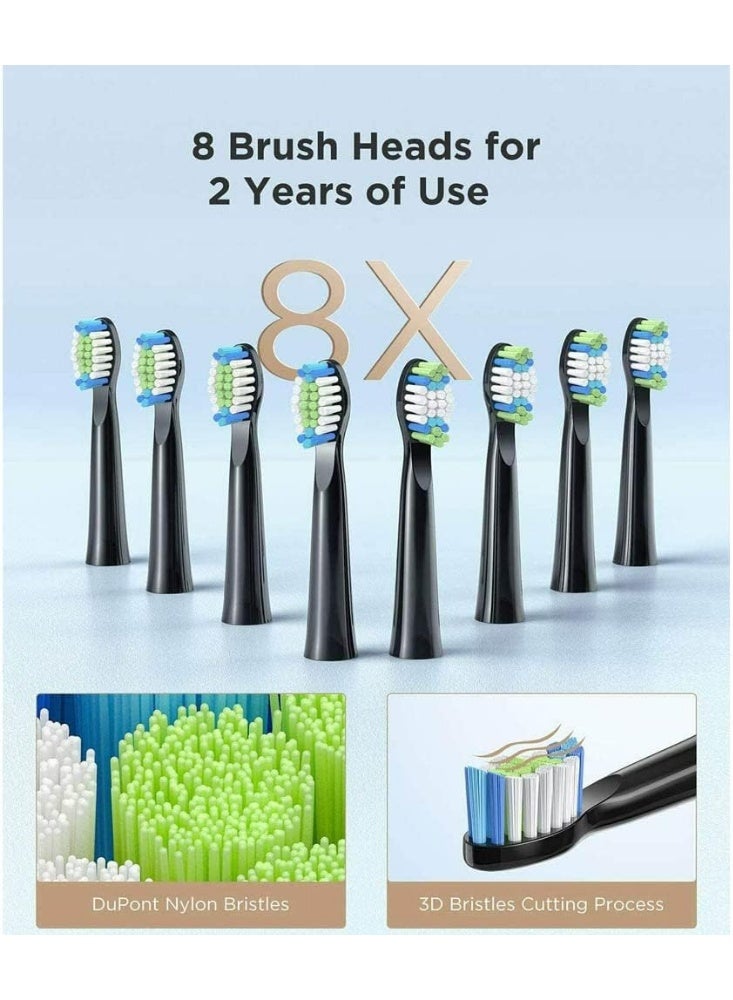Fairywill Fairy Will E11 Sonic Electric Toothbrush with 8 Bursh Heads and Black Travel Case - Image 5
