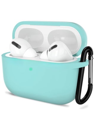 Full Body Protective Silicone Case Compatible with Apple AirPods Pro 2 2nd Generation Case Shockproof Cover with Carabiner Front LED Visible (Turqouise) - pzsku/ZBAA9C0832160998BCF79Z/45/1746369884/7c465ea0-8892-4d24-bd69-691828f21130