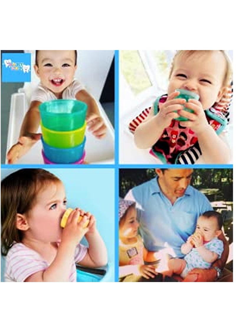 Babycup Baby Cup Nursing & Feeding Sippy Cups for Baby, Toddlers | Spill-Proof | Leak Proof | Kids Training Cups | Transition Cups | Easy-Grip | Pack Of 4 | 50 ml each | Multicolored | Age 4+ Months  - Image 5