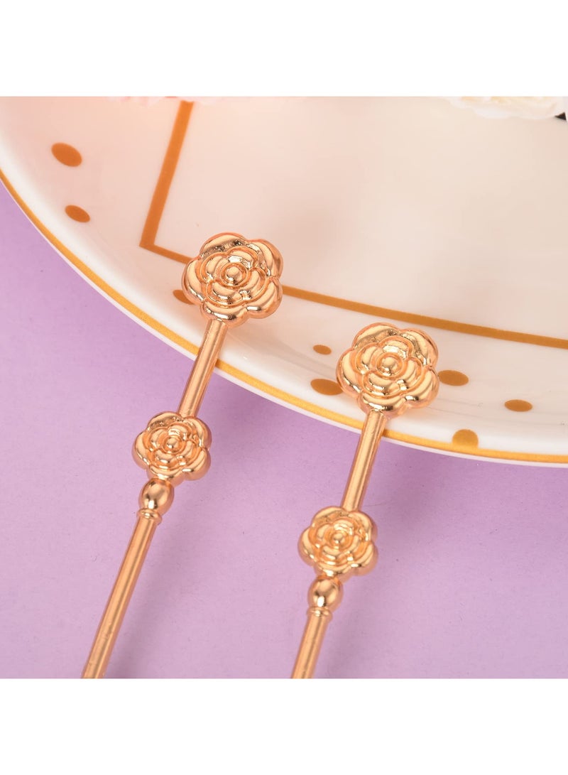 20 Pcs Teaspoons, Gold Rose-shaped Coffee Spoon Teaspoon, Teaspoon Gift Set for Wedding Gift, Bridal Shower, Baby Shower Favors, Drink Spoon Gifts and Souvenirs for Guests (10 Packs) - Image 4