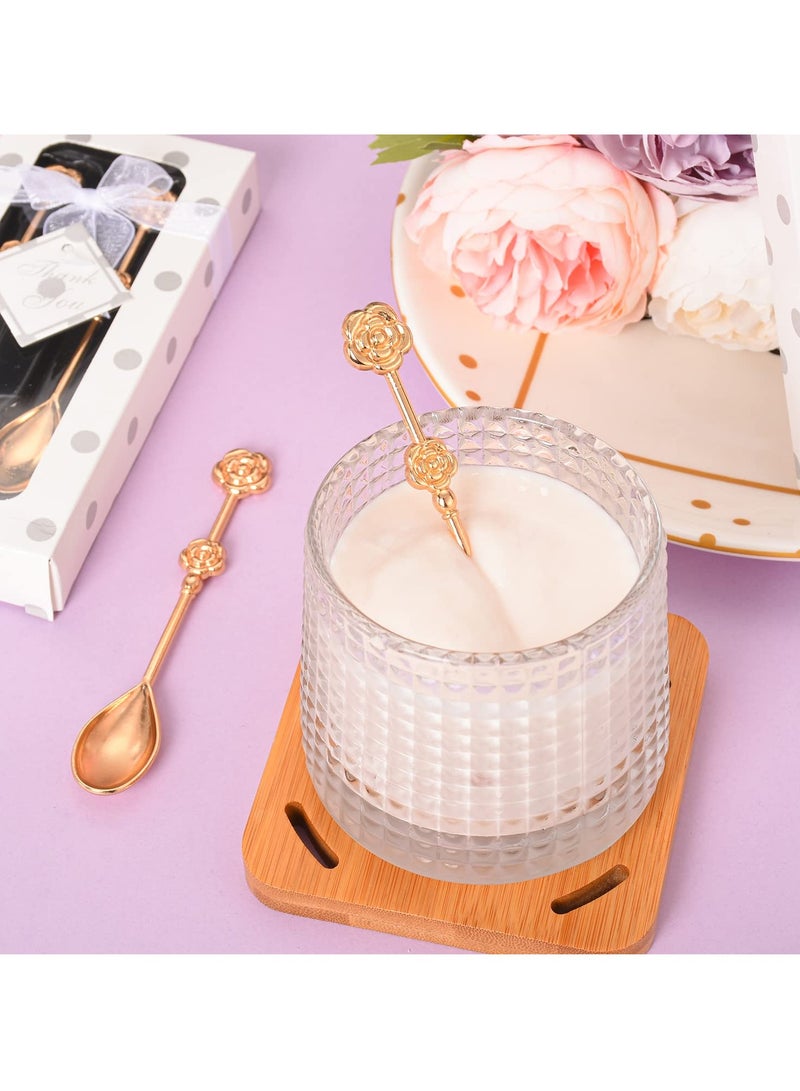 20 Pcs Teaspoons, Gold Rose-shaped Coffee Spoon Teaspoon, Teaspoon Gift Set for Wedding Gift, Bridal Shower, Baby Shower Favors, Drink Spoon Gifts and Souvenirs for Guests (10 Packs) - Image 5